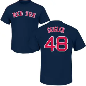 Men's Anthony Seigler Boston Red Sox Roster Name & Number T-Shirt - Navy