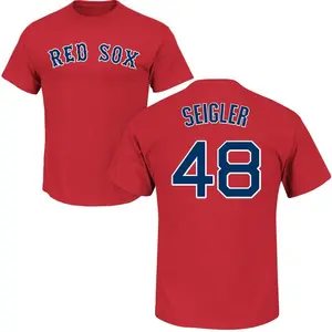 Men's Anthony Seigler Boston Red Sox Roster Name & Number T-Shirt - Scarlet