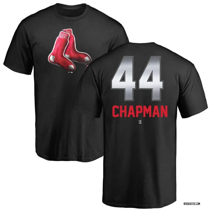 Men's Aroldis Chapman Boston Red Sox Midnight Mascot T-Shirt - Black