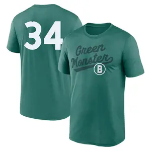 Men's David Ortiz Boston Red Sox Green 2025 City Connect Team Phrase Script Performance Game Day Name & Number T-Shirt