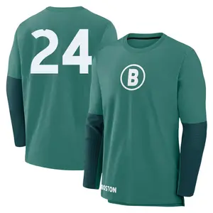 Men's Dwight Evans Boston Red Sox Green 2025 City Connect Collection Performance Game Day Long Sleeve Name & Number T-Shirt