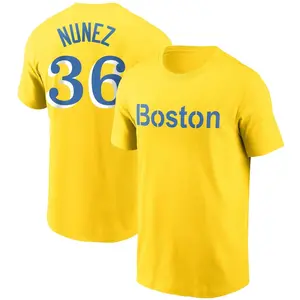 Men's Eduardo Nunez Boston Red Sox Gold City Connect Name & Number T-Shirt
