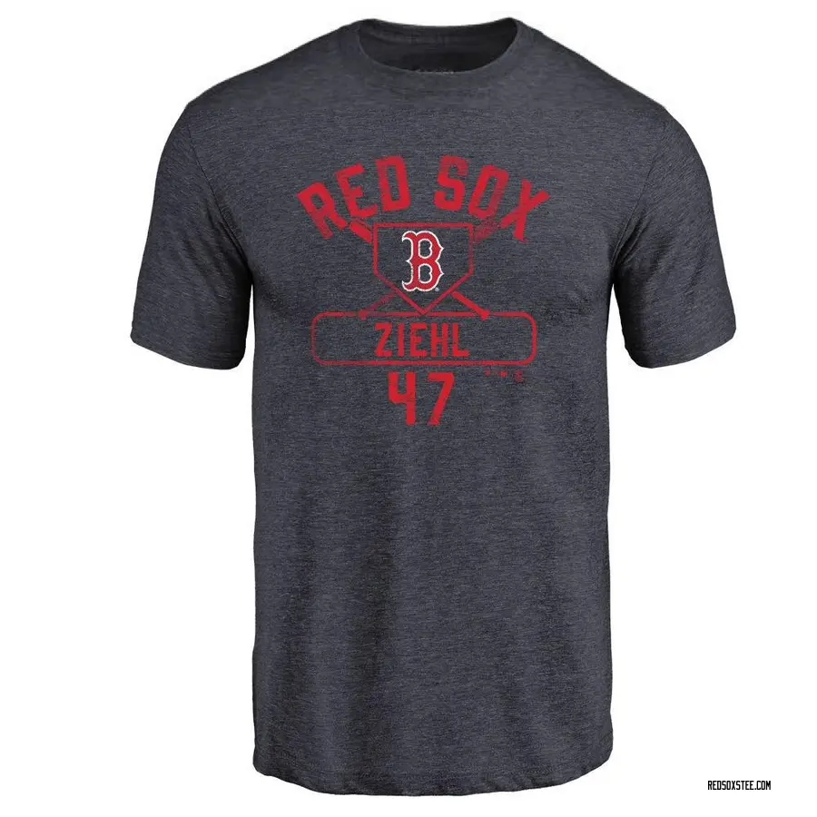Men's Gage Ziehl Boston Red Sox Base Runner Tri-Blend T-Shirt - Navy
