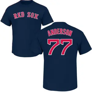 Men's Jack Anderson Boston Red Sox Roster Name & Number T-Shirt - Navy