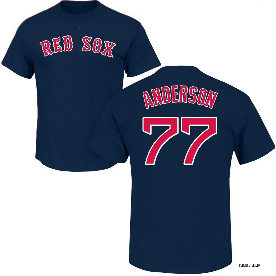 Men's Jack Anderson Boston Red Sox Roster Name & Number T-Shirt - Navy