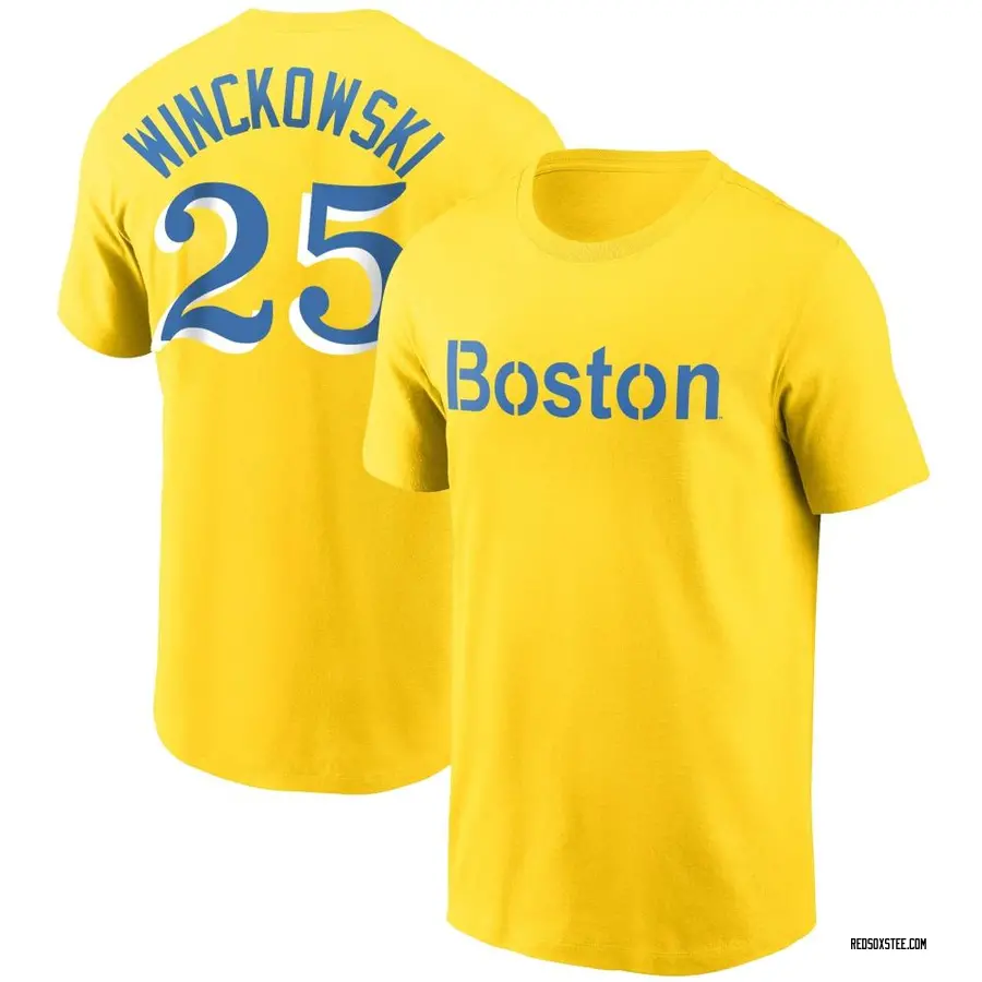 Men's Josh Winckowski Boston Red Sox Gold City Connect Name & Number T-Shirt