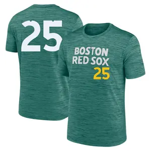 Men's Josh Winckowski Boston Red Sox Green 2025 City Connect Collection Velocity Performance Game Day Name & Number T-Shirt