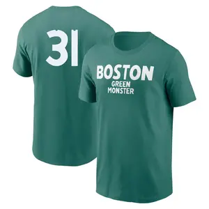 Men's Liam Hendriks Boston Red Sox Green 2025 City Connect Wordmark Game Day Name & Number T-Shirt