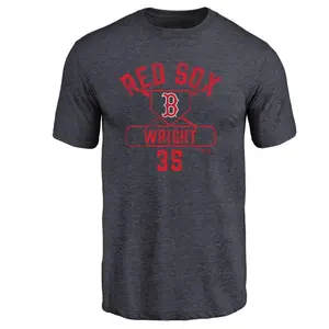 Men's Steven Wright Boston Red Sox Base Runner Tri-Blend T-Shirt - Navy
