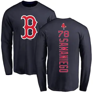 Men's Tyler Samaniego Boston Red Sox Backer Long Sleeve T-Shirt - Navy