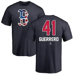 Men's Tyron Guerrero Boston Red Sox Name and Number Banner Wave T-Shirt - Navy