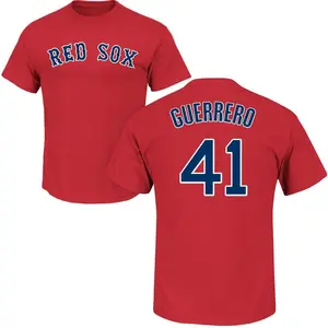 Men's Tyron Guerrero Boston Red Sox Roster Name & Number T-Shirt - Scarlet