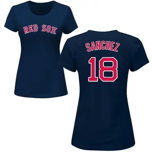Women's Ali Sanchez Boston Red Sox Roster Name & Number T-Shirt - Navy