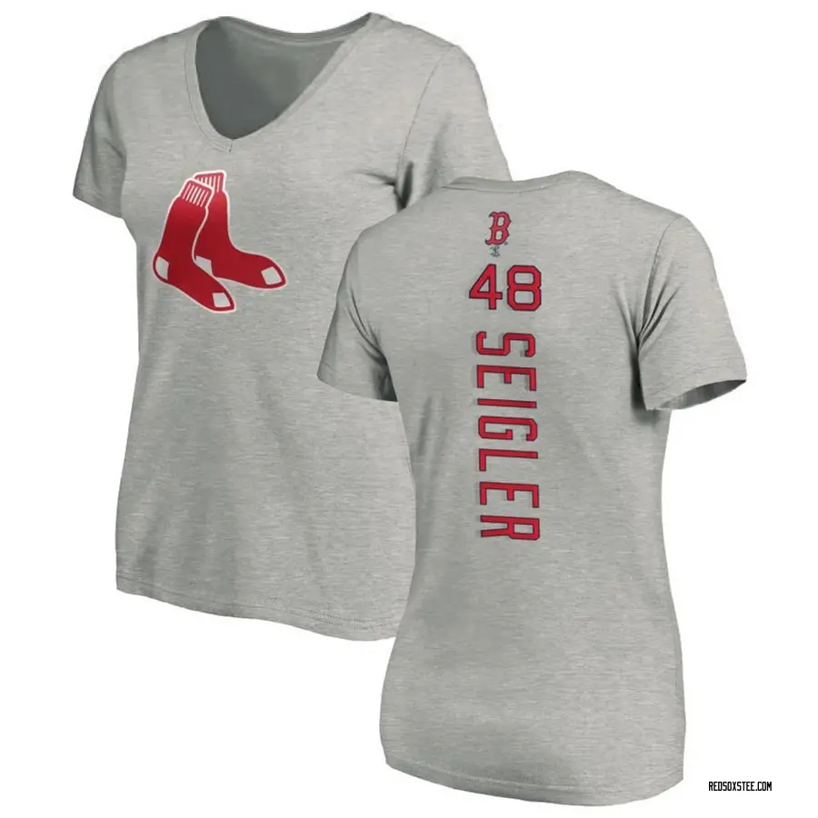 Women's Anthony Seigler Boston Red Sox Backer Slim Fit T-Shirt - Ash