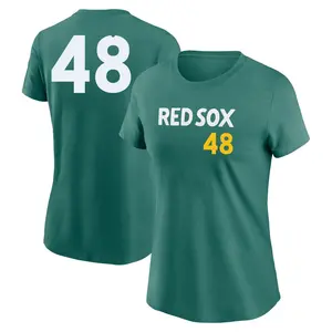 Women's Anthony Seigler Boston Red Sox Green 2025 City Connect Fuse Game Day Name & Number T-Shirt