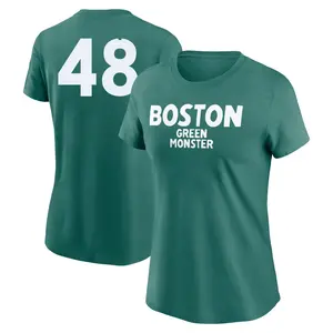 Women's Anthony Seigler Boston Red Sox Green 2025 City Connect Wordmark Game Day Name & Number T-Shirt