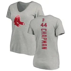 Women's Aroldis Chapman Boston Red Sox Backer Slim Fit T-Shirt - Ash
