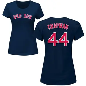 Women's Aroldis Chapman Boston Red Sox Roster Name & Number T-Shirt - Navy
