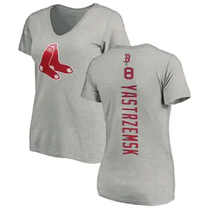Women's Carl Yastrzemski Boston Red Sox Backer Slim Fit T-Shirt - Ash