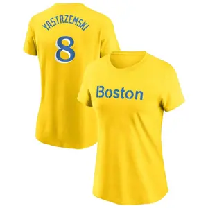 Women's Carl Yastrzemski Boston Red Sox Gold City Connect Name & Number T-Shirt