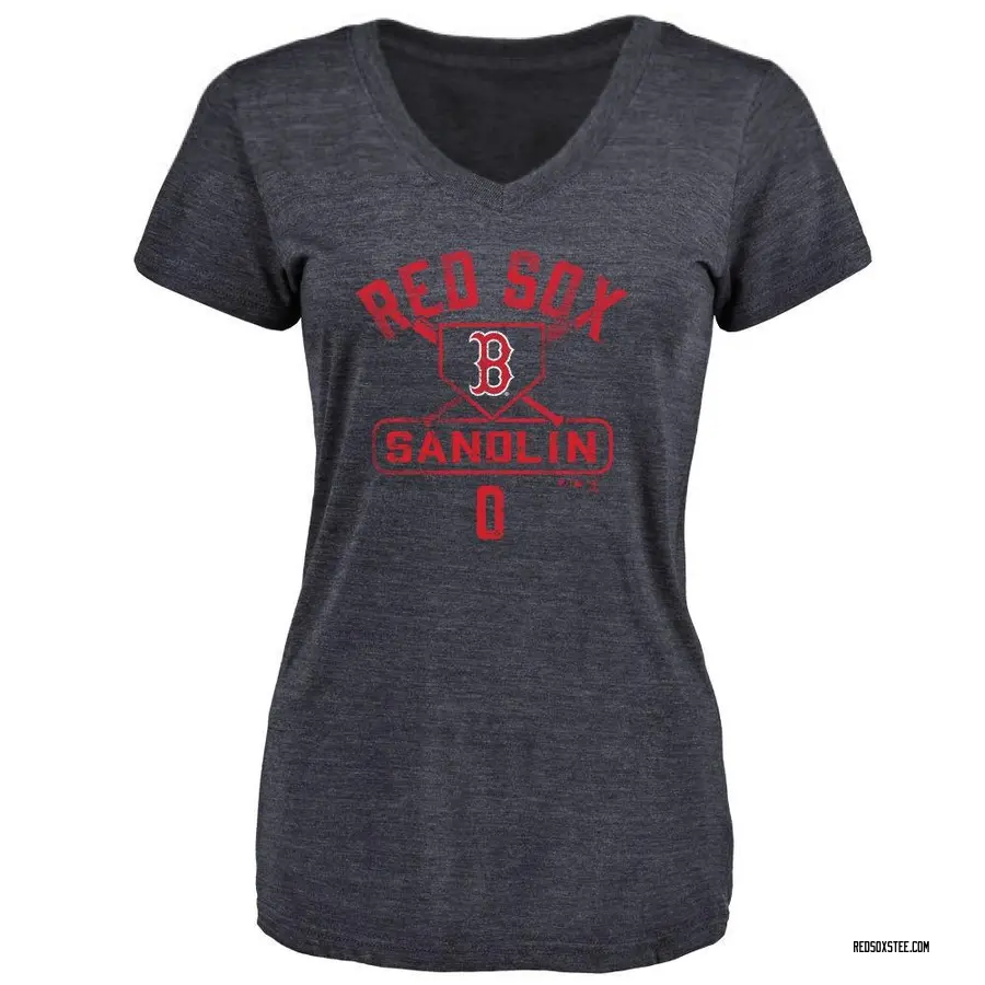 Women's David Sandlin Boston Red Sox Base Runner Tri-Blend T-Shirt - Navy