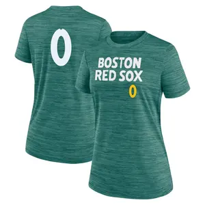 Women's David Sandlin Boston Red Sox Green 2025 City Connect Collection Velocity Performance Game Day Name & Number T-Shirt