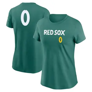 Women's David Sandlin Boston Red Sox Green 2025 City Connect Fuse Game Day Name & Number T-Shirt