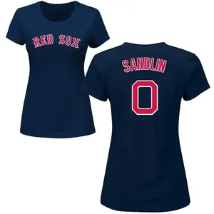 Women's David Sandlin Boston Red Sox Roster Name & Number T-Shirt - Navy