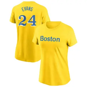 Women's Dwight Evans Boston Red Sox Gold City Connect Name & Number T-Shirt