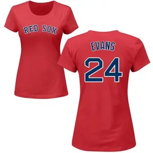 Women's Dwight Evans Boston Red Sox Roster Name & Number T-Shirt - Red