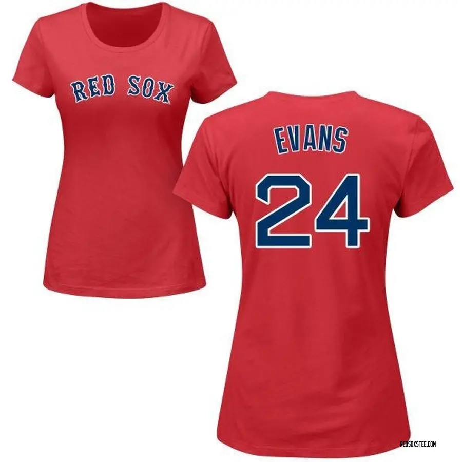 Women's Dwight Evans Boston Red Sox Roster Name & Number T-Shirt - Red