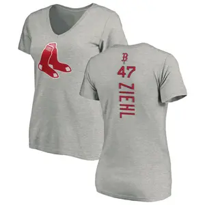 Women's Gage Ziehl Boston Red Sox Backer Slim Fit T-Shirt - Ash