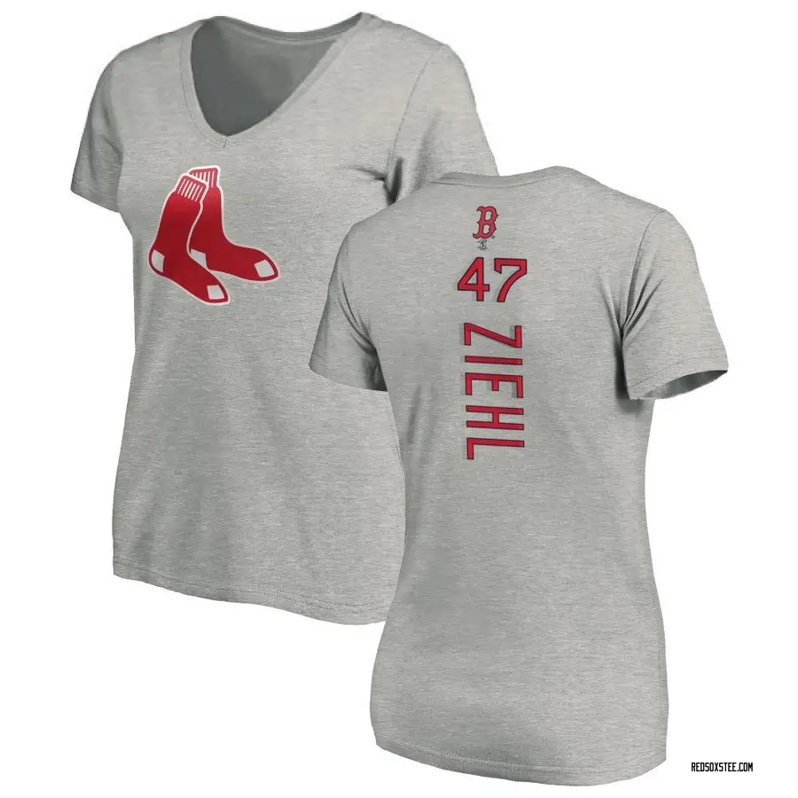 Women's Gage Ziehl Boston Red Sox Backer Slim Fit T-Shirt - Ash