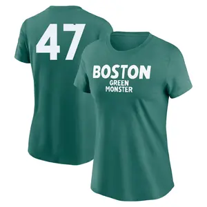 Women's Gage Ziehl Boston Red Sox Green 2025 City Connect Wordmark Game Day Name & Number T-Shirt