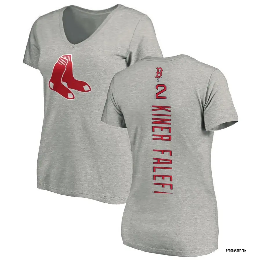 Women's Isiah Kiner-Falefa Boston Red Sox Backer Slim Fit T-Shirt - Ash