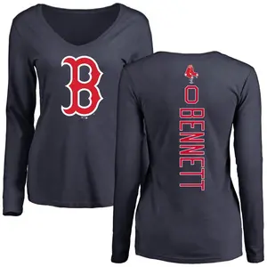 Women's Jake Bennett Boston Red Sox Backer Slim Fit Long Sleeve T-Shirt - Navy