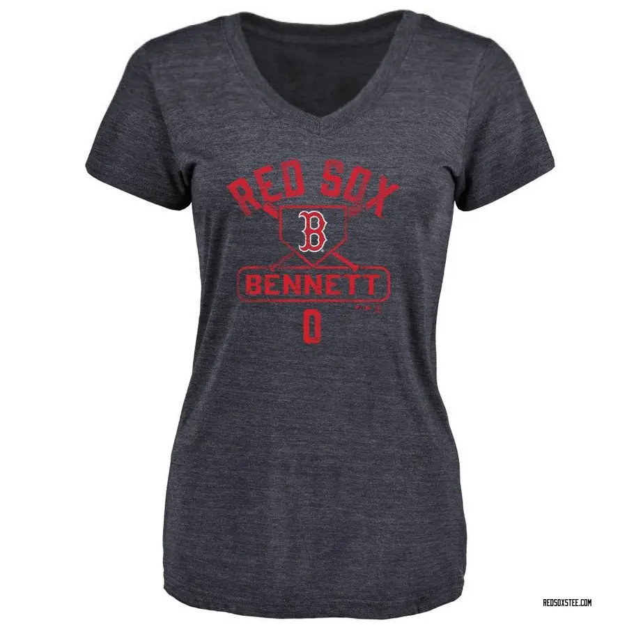 Women's Jake Bennett Boston Red Sox Base Runner Tri-Blend T-Shirt - Navy