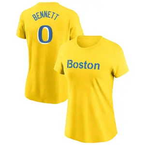 Women's Jake Bennett Boston Red Sox Gold City Connect Name & Number T-Shirt
