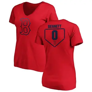 Women's Jake Bennett Boston Red Sox RBI Slim Fit V-Neck T-Shirt - Red