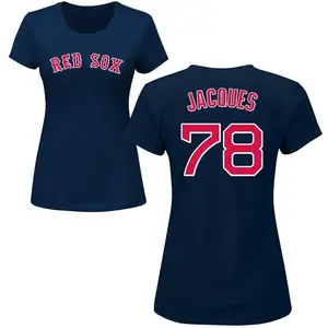 Women's Joe Jacques Boston Red Sox Roster Name & Number T-Shirt - Navy