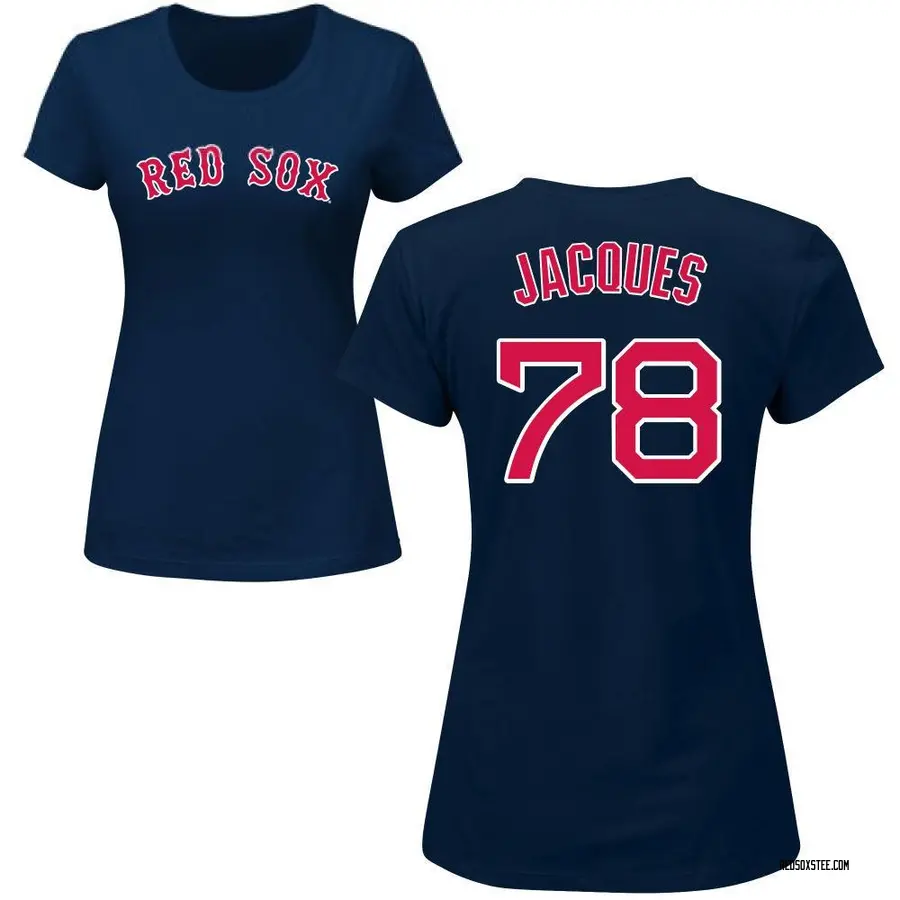 Women's Joe Jacques Boston Red Sox Roster Name & Number T-Shirt - Navy