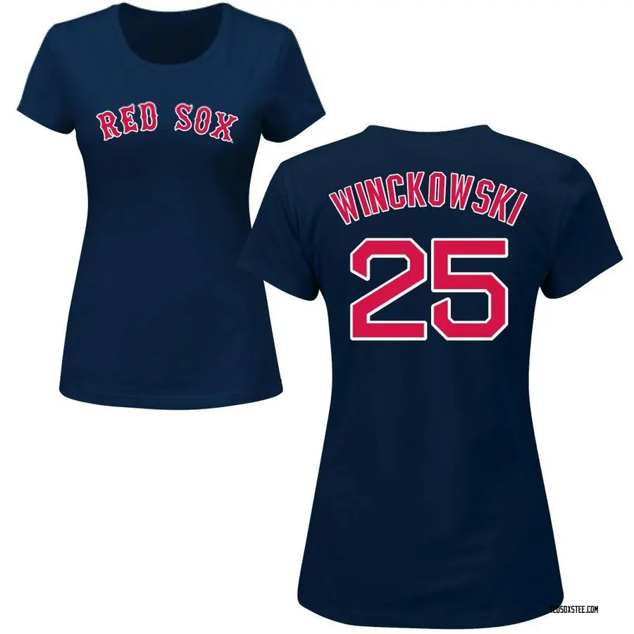 Women's Josh Winckowski Boston Red Sox Roster Name & Number T-Shirt - Navy