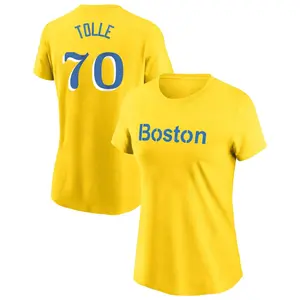 Women's Payton Tolle Boston Red Sox Gold City Connect Name & Number T-Shirt