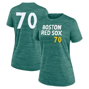 Women's Payton Tolle Boston Red Sox Green 2025 City Connect Collection Velocity Performance Game Day Name & Number T-Shirt