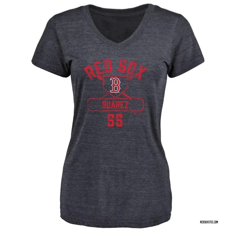 Women's Ranger Suarez Boston Red Sox Base Runner Tri-Blend T-Shirt - Navy