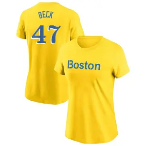Women's Rod Beck Boston Red Sox Gold City Connect Name & Number T-Shirt