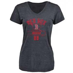 Women's Shane Drohan Boston Red Sox Base Runner Tri-Blend T-Shirt - Navy