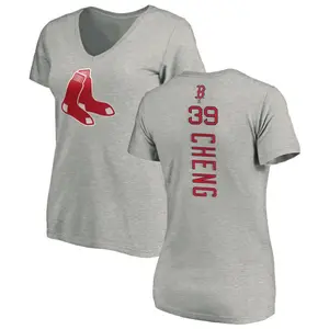 Women's Tsung-Che Cheng Boston Red Sox Backer Slim Fit T-Shirt - Ash