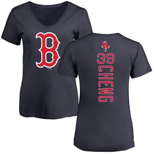 Women's Tsung-Che Cheng Boston Red Sox Backer Slim Fit T-Shirt - Navy