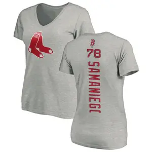 Women's Tyler Samaniego Boston Red Sox Backer Slim Fit T-Shirt - Ash